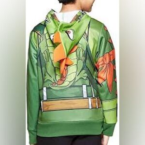 Children's Green Turtle-Inspired Costume Jacket with Orange Accents